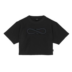 T-Shirt Propaganda W Logo Studs Cropped Tee Black