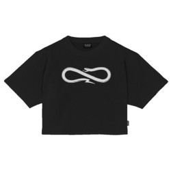 T-Shirt Propaganda W Logo Woman Crop Tee Black