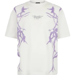 T-Shirt Phobia Archive White Lateral Purple Lightning Print