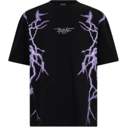 T-Shirt Phobia Archive Black Lateral Purple Lightning Print